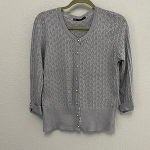 Gray 3/4 sleeve cardigan
